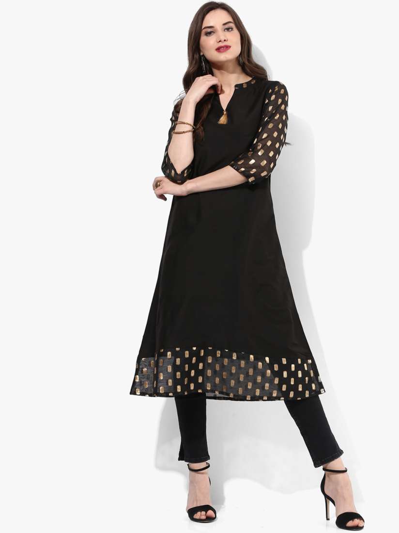 Buy Sangria Women Black Printed A Line Kurta Kurtas for Women 6892500 Myntra