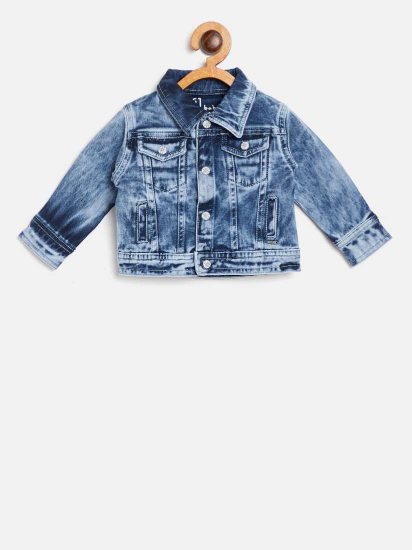 Buy Gini and Jony Boys Blue Washed Denim Jacket Jackets for Boys 6908111 Myntra