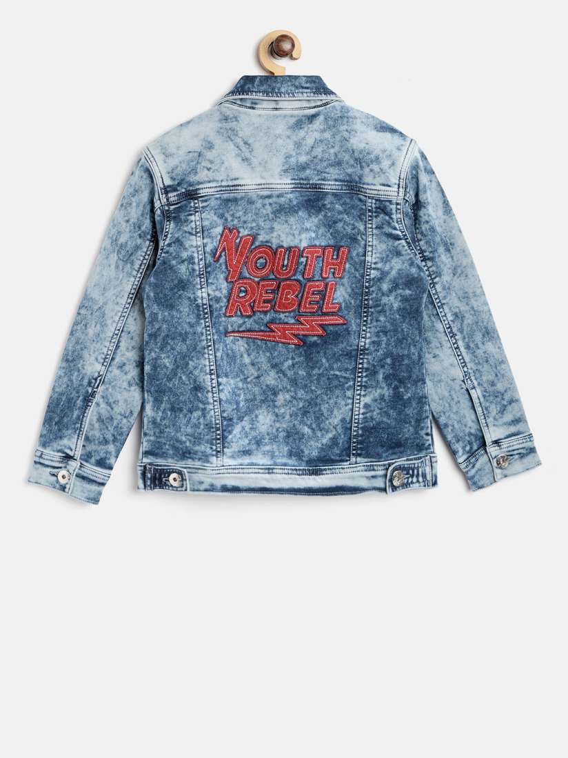Buy Gini and Jony Girls Blue Washed Denim Jacket Jackets for Girls 6908303 Myntra