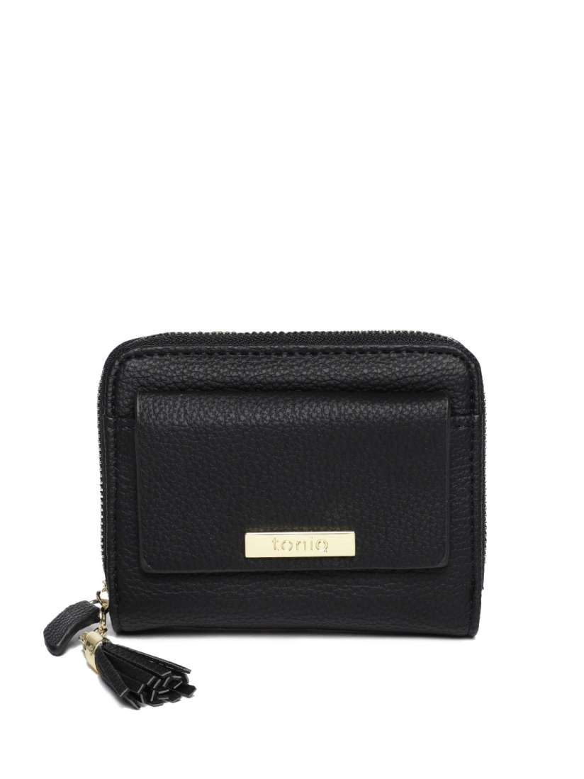 Buy ToniQ Women Black Textured Two Fold Wallet Wallets for Women 6916622 Myntra