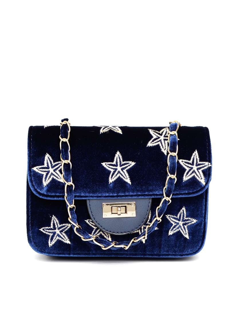 Buy ToniQ Navy Blue Beige Self Design Sling Bag Handbags for Women 6916638 Myntra
