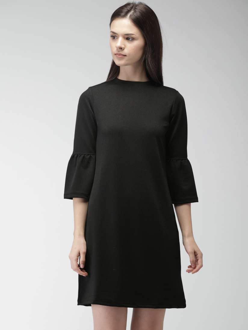 Buy Bossini Women Black Solid A Line Dress Dresses for Women 6919440 Myntra