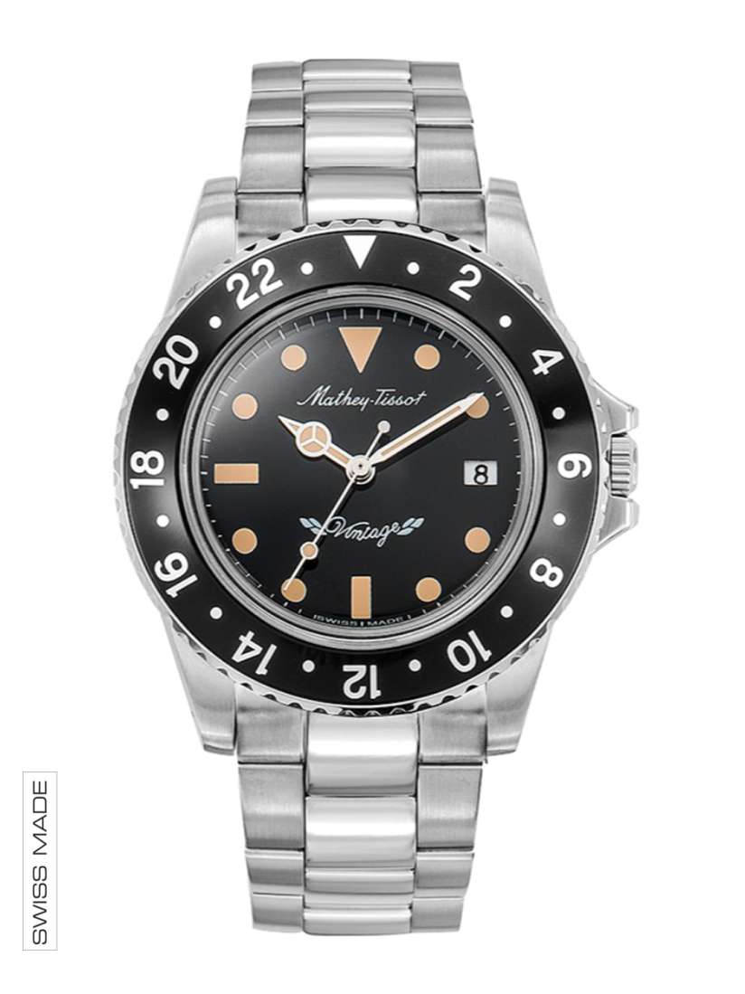 Buy Mathey Tissot Swiss Made Men Rolly Vintage Black Dial Watch H901AN Watches for Men 6929368 Myntra