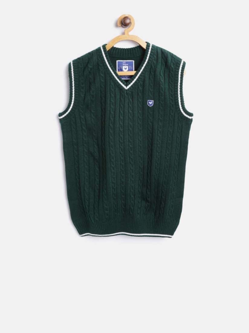 Boys green sweater vest online