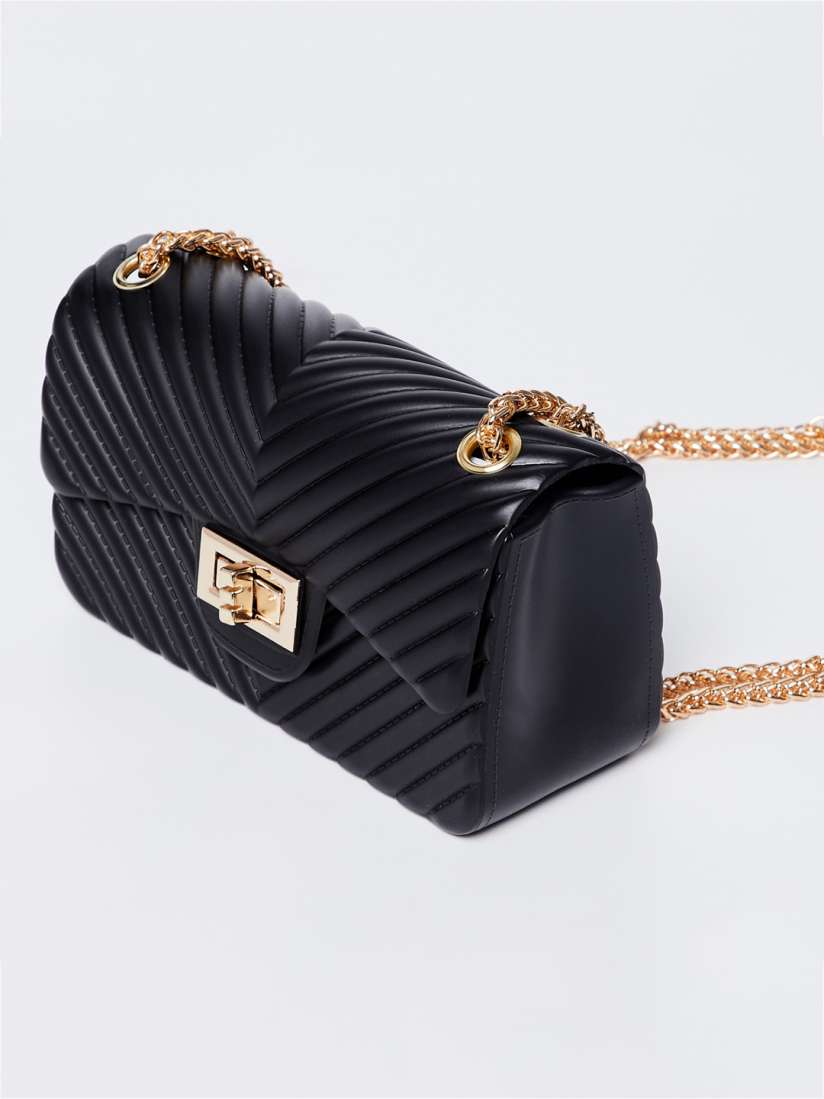 Buy Ginger by Lifestyle Black Textured Sling Bag Handbags for Women 6931521 Myntra