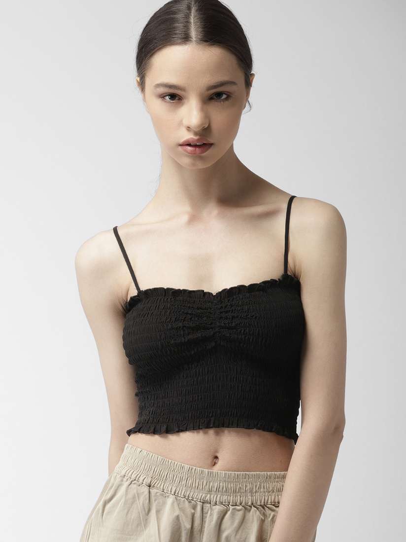 forever 21 smocked crop top