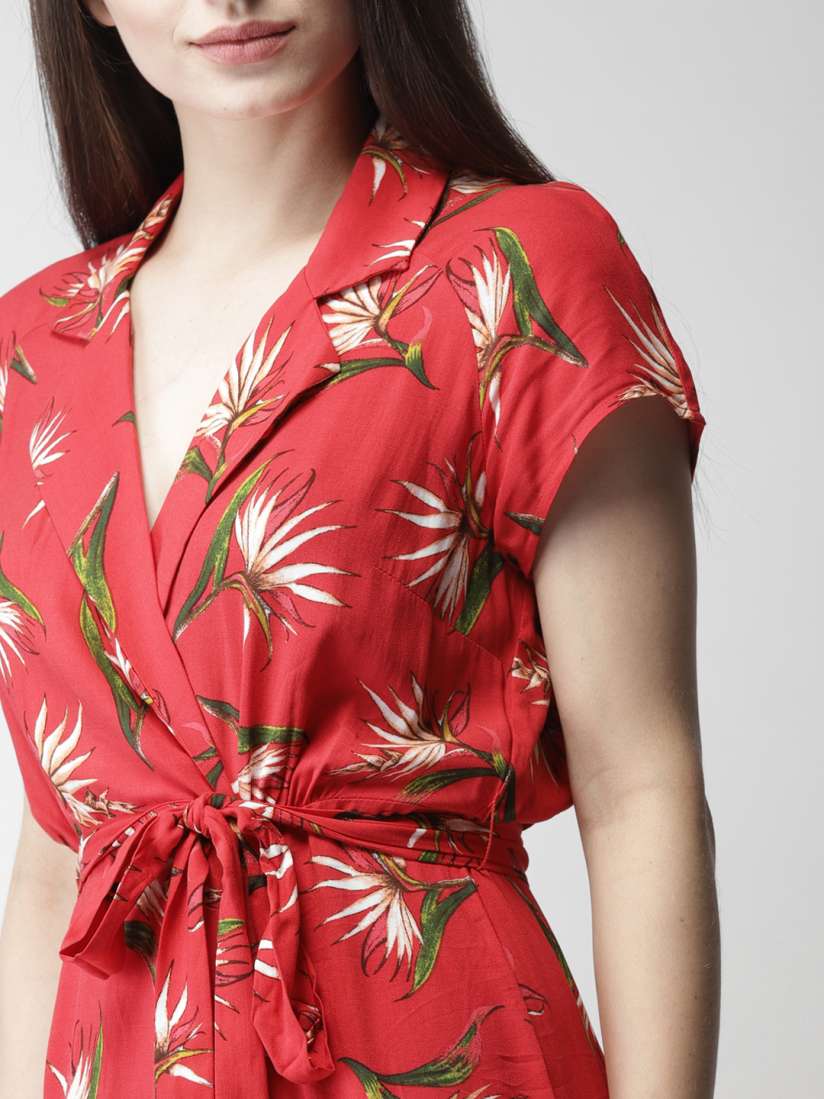 Forever 21 red wrap dress online