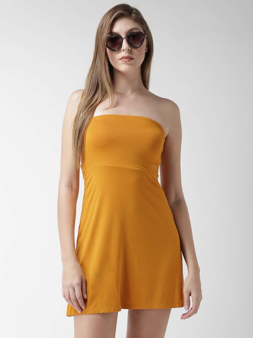Yellow tube dress forever 21 discount