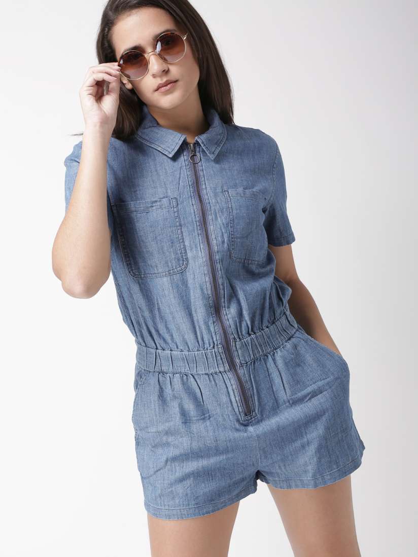 Forever 21 chambray jumpsuit discount