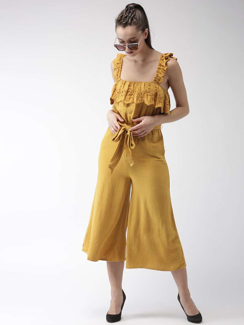 Forever 21 mustard jumpsuit discount