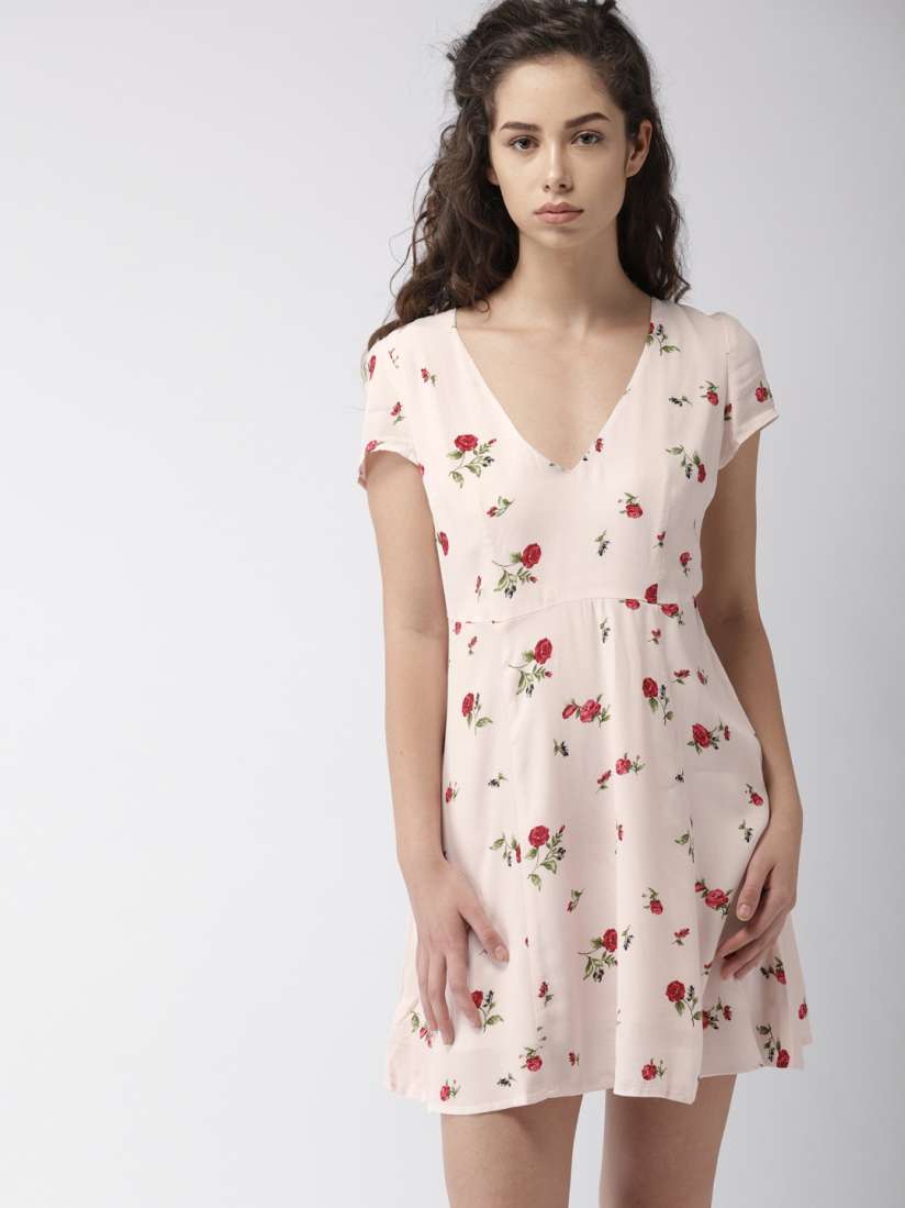 Buy FOREVER 21 Women Pink Printed A Line Dress Dresses for Women 6932756 Myntra