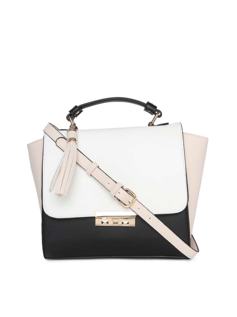 Buy FOREVER 21 Black White Colourblocked Satchel Handbags for Women 6932798 Myntra