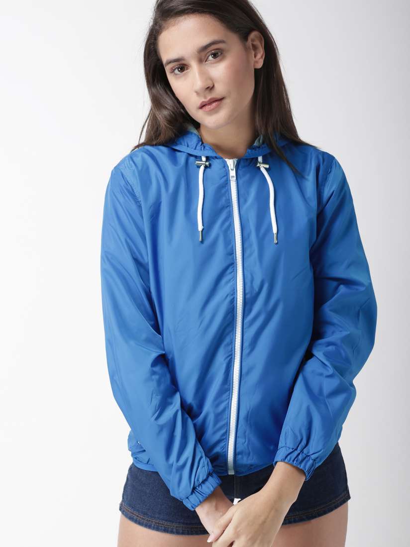 Buy FOREVER 21 Women Blue Solid Sporty Jacket Jackets for Women 6933373 Myntra