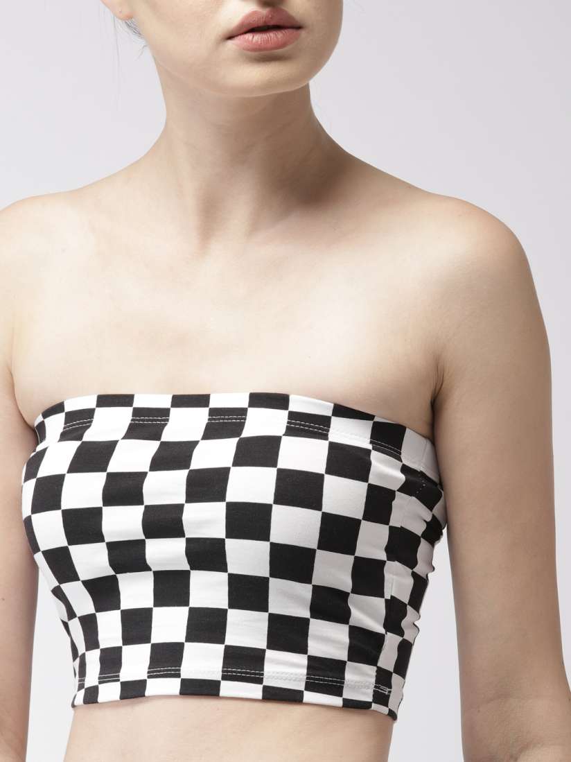 Checkered tube top forever 21 discount
