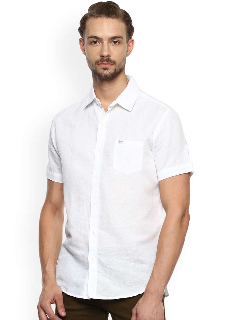 Buy Mufti Men White Slim Fit Solid Casual Shirt Shirts for Men 6935587 Myntra