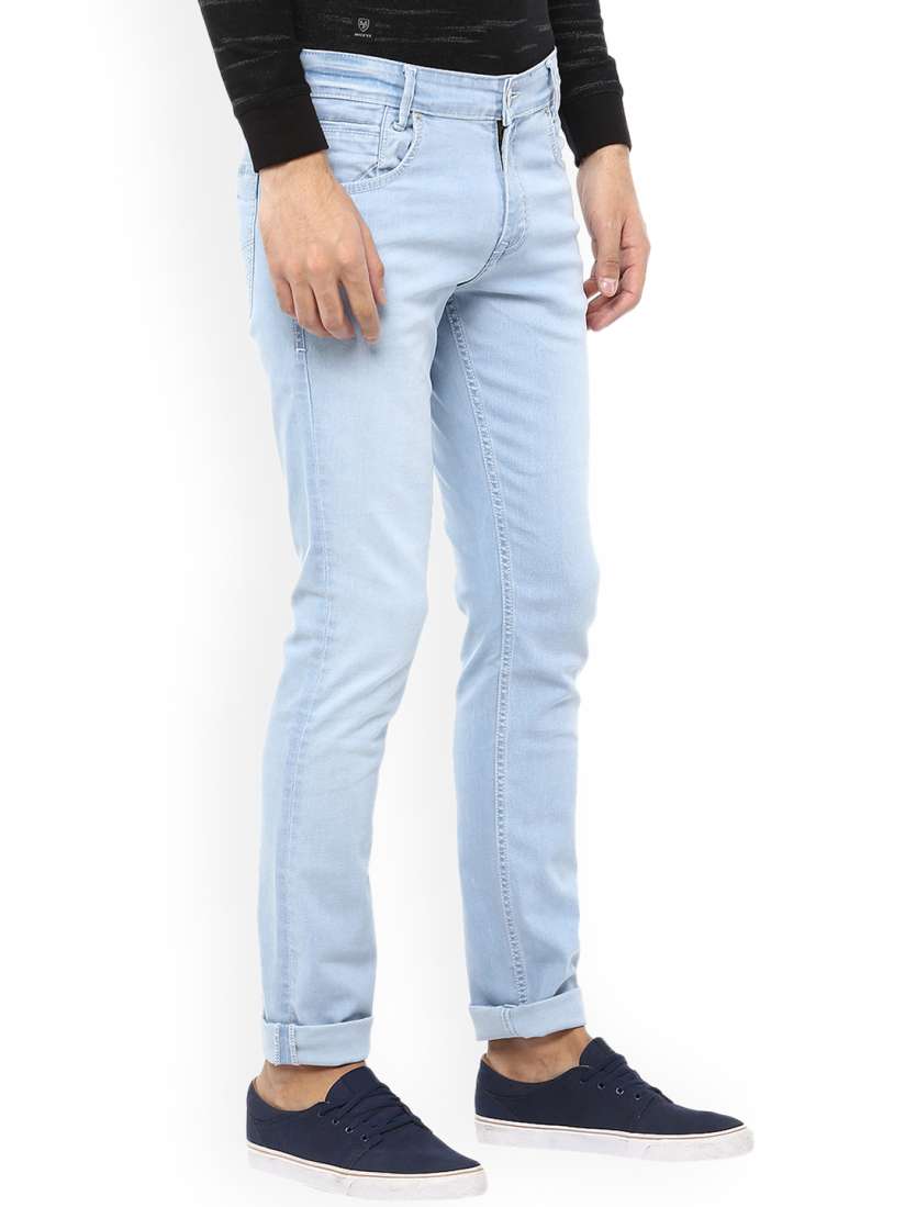 Buy Mufti Men Blue Straight Fit Mid Rise Clean Look Stretchable Jeans Jeans for Men 6935598 Myntra