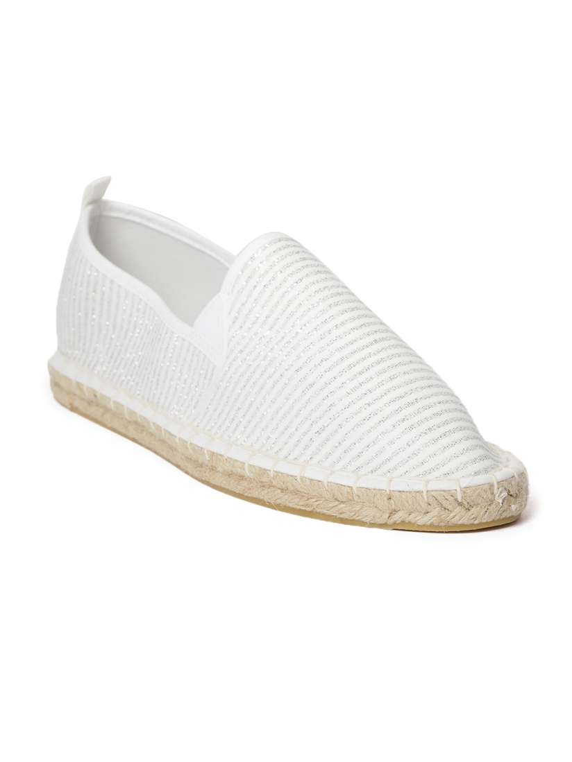 Buy Dune London Women White Silver Toned Striped Espadrilles Casual Shoes for Women 6939135 Myntra