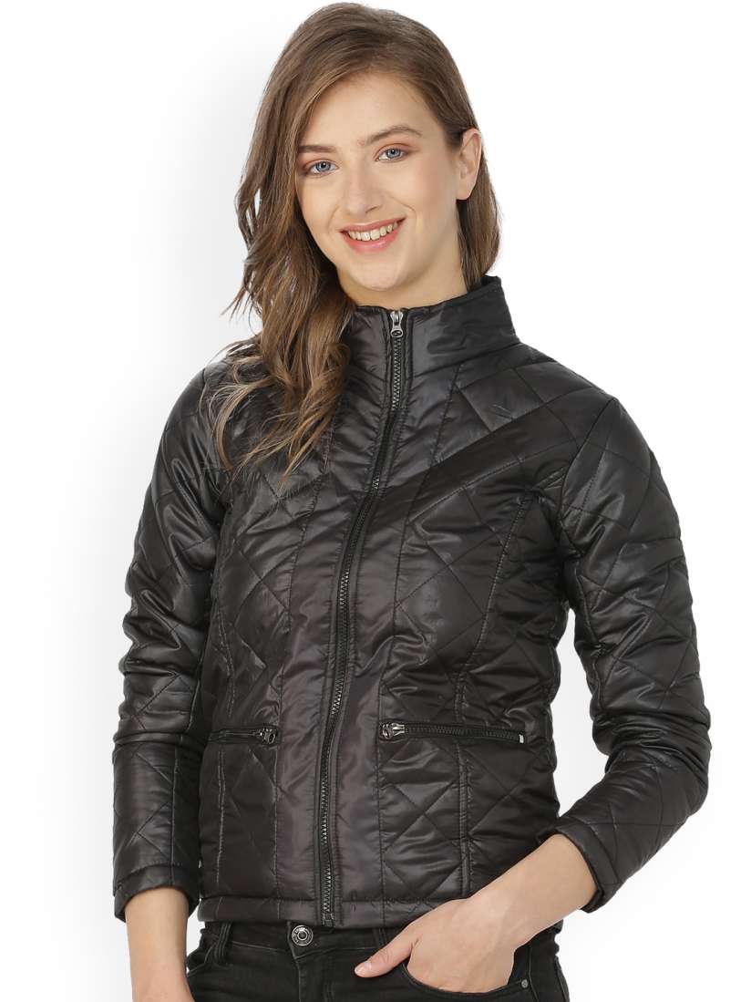 Campus sutra black quilted jacket new arrivals