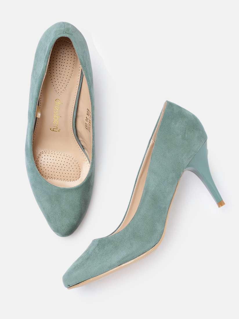 Buy DressBerry Women Green Solid Pumps Heels for Women 6940900 Myntra