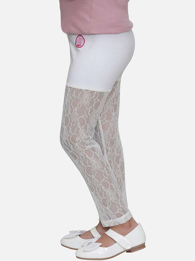 Buy DChica Girls White Half Net Girls Leggings for Girls 6941083 Myntra
