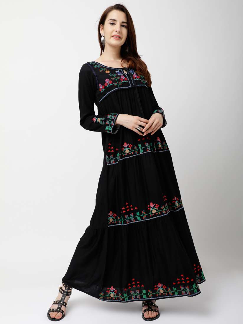 Tokyo talkies women's maxi black dress on sale
