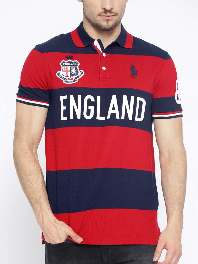 Buy Polo Ralph Lauren Custom Slim Fit England Polo Pure Cotton T shirt Tshirts for Men 6942410 Myntra
