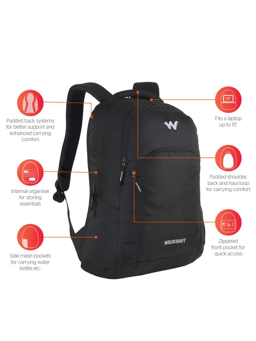 Buy Wildcraft Unisex Black Ace 2 Backpack Backpacks for Unisex 6943232 Myntra