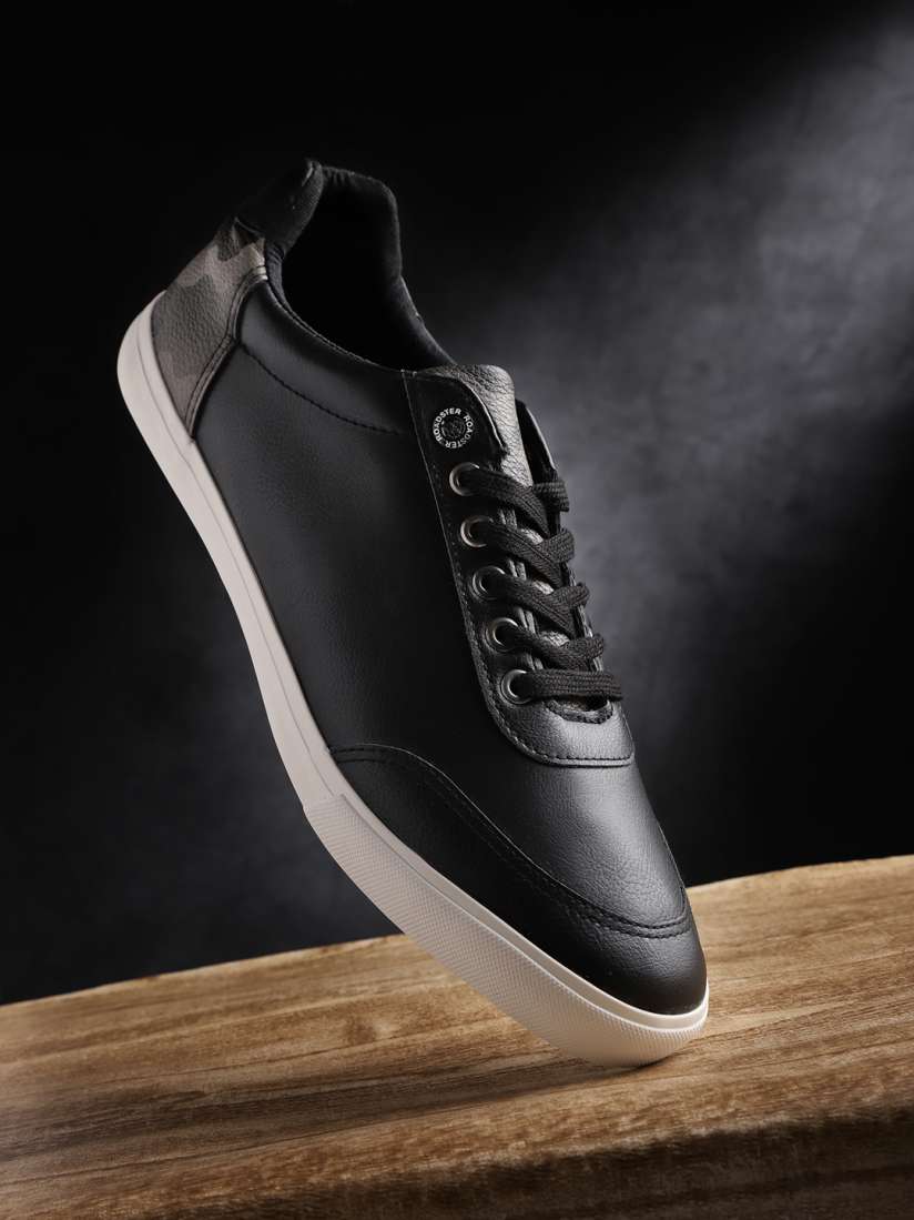 Myntra black sneakers shop