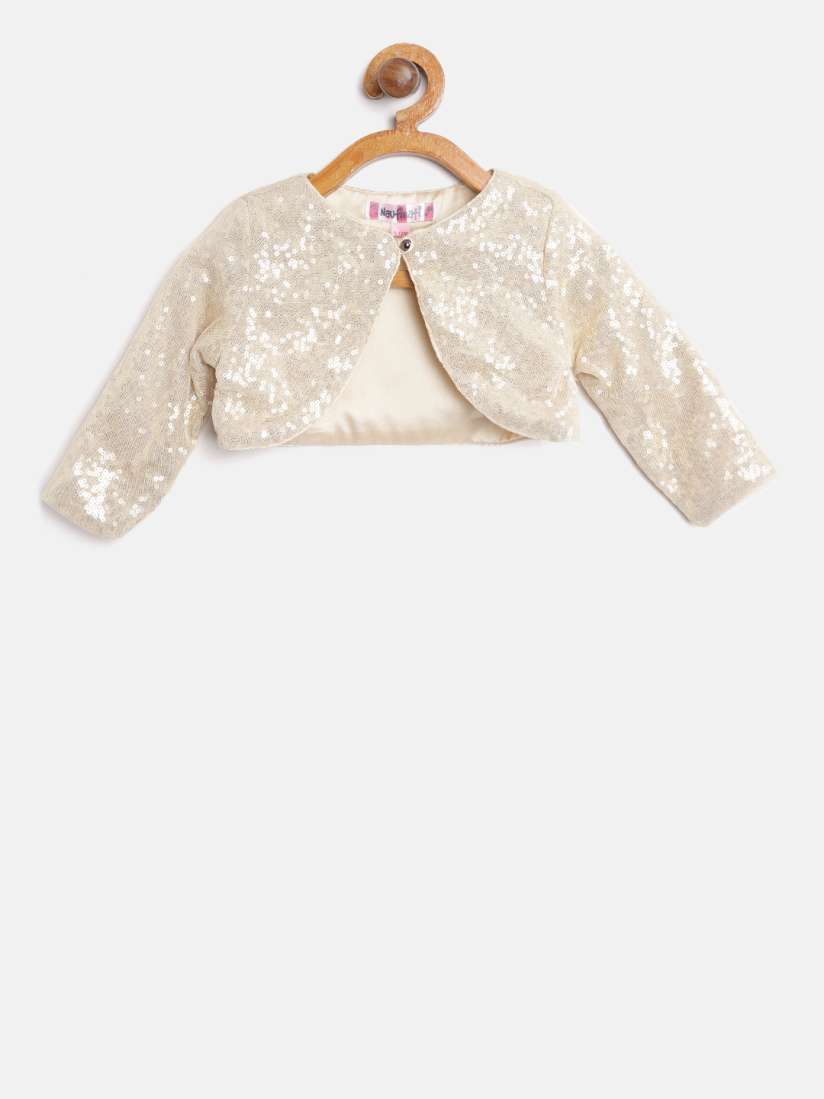 Buy Nauti Nati Girls Golden Sequinned Crop Shrug Shrug for Girls 6945133 Myntra