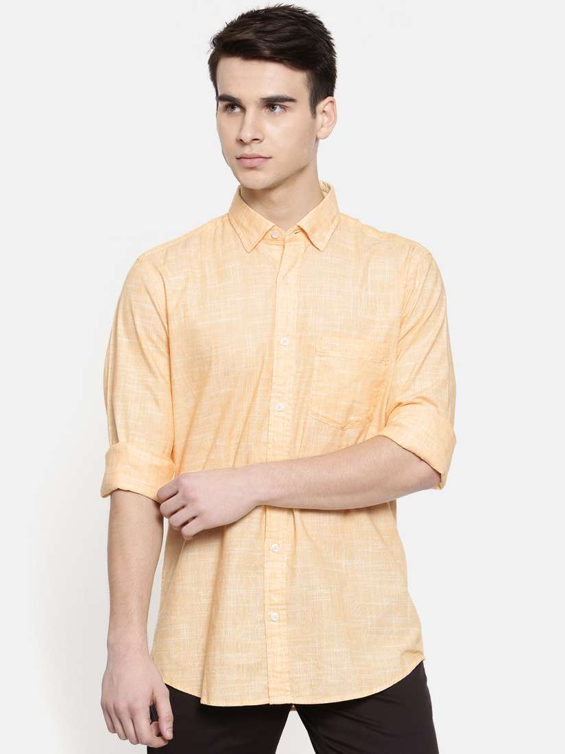 Buy ColorPlus Men Yellow Classic Regular Fit Solid Casual Shirt Shirts for Men 6956370 Myntra