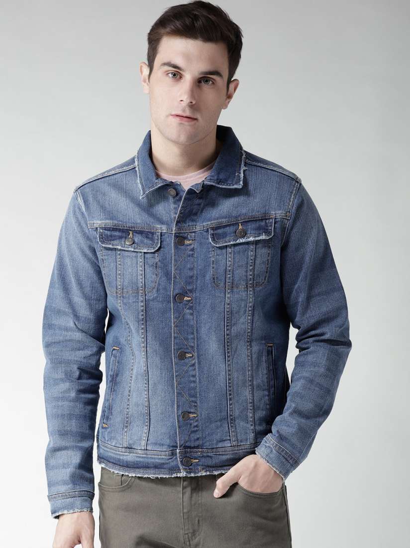 Buy Aeropostale Men Blue Solid Denim Jacket Jackets for Men 6956772 Myntra
