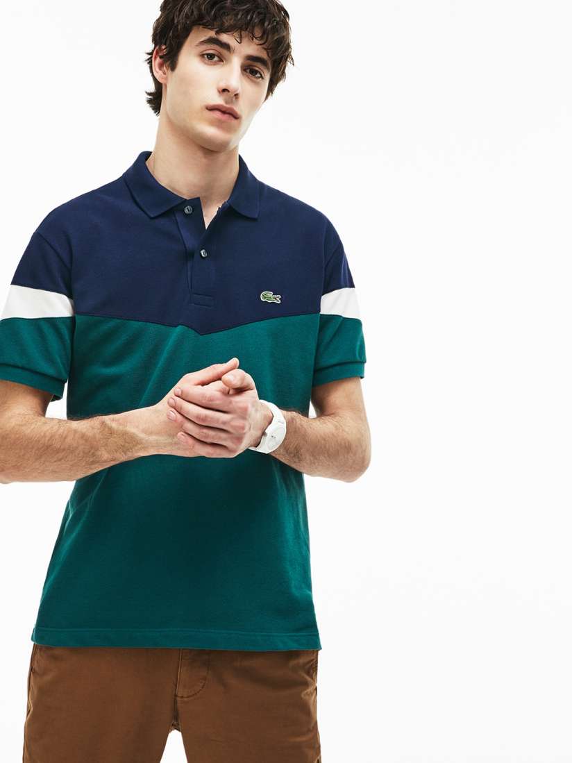 Buy Lacoste Men Green Colourblocked Polo Collar T shirt Tshirts for Men 6957936 Myntra