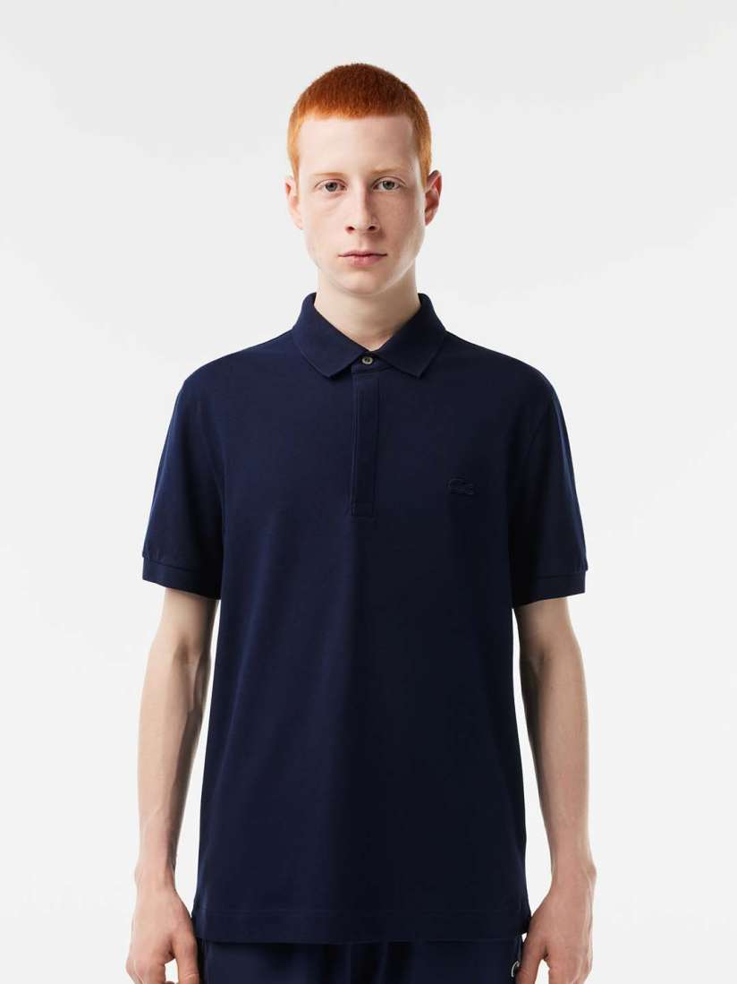 Buy Lacoste Men Navy Blue Solid Polo Collar T shirt Tshirts for Men 6957986 Myntra