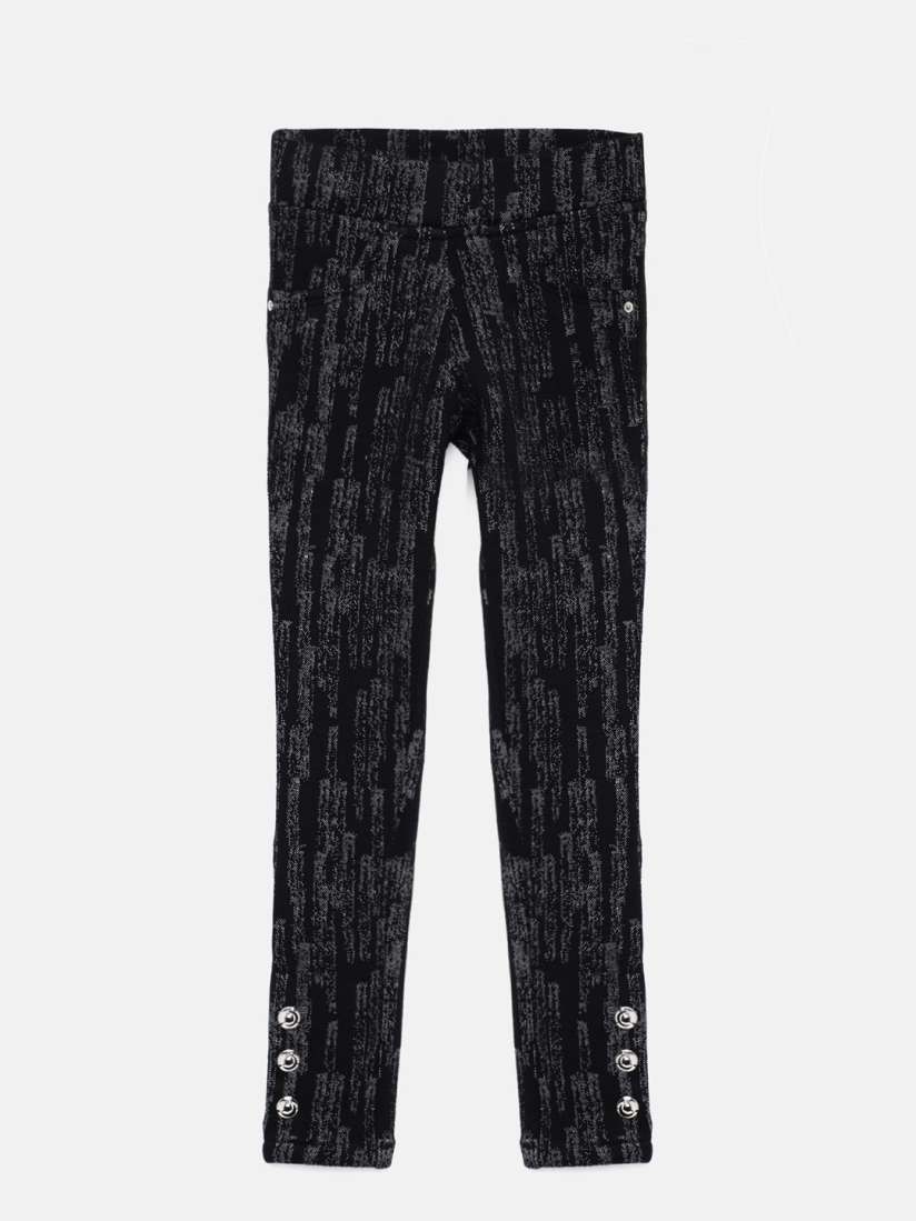 Girls jeggings black clearance