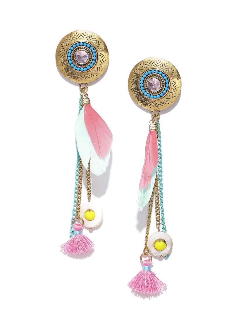 Feather earrings myntra online