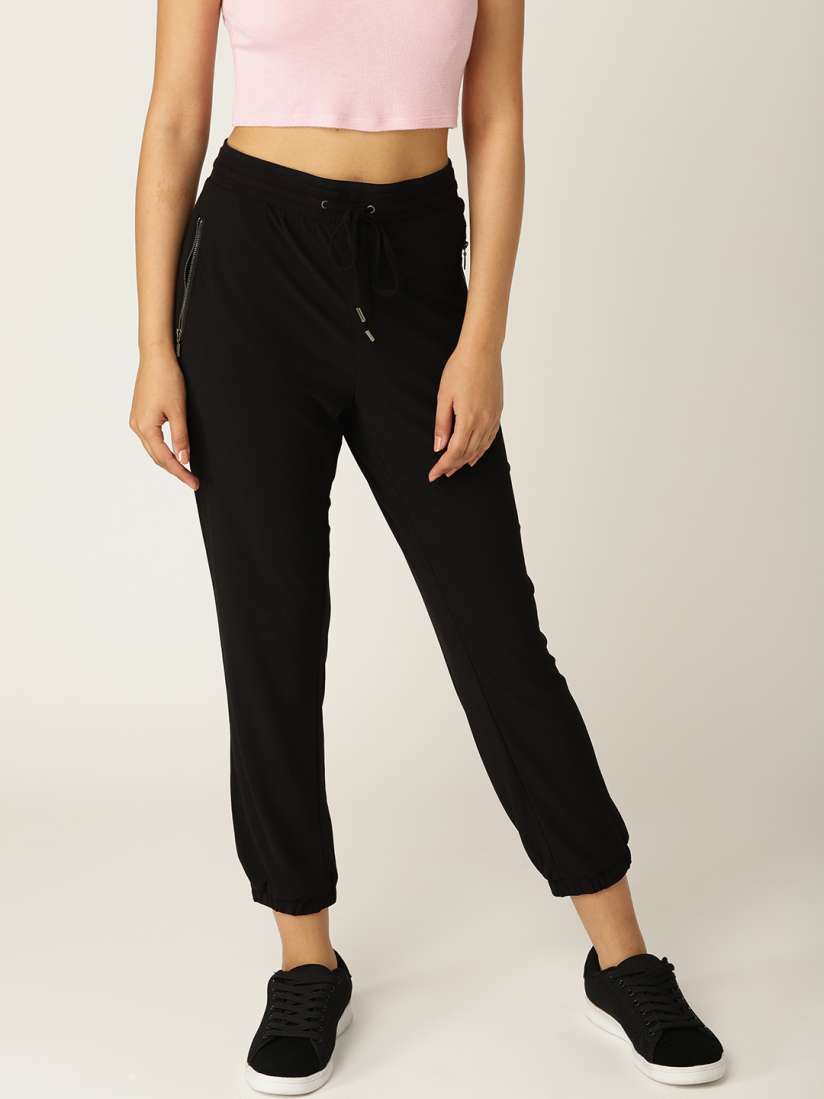 Regular fit solid joggers on sale