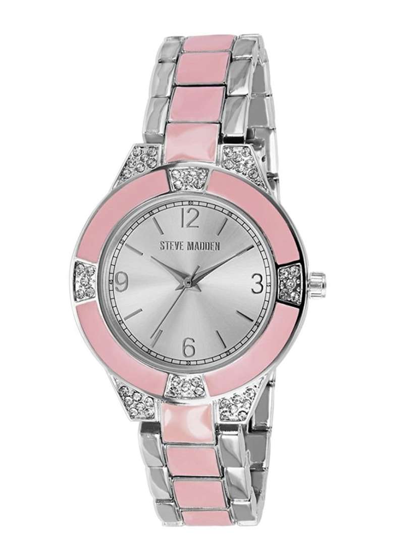 Buy Steve Madden Women Silver Toned Pink Analogue Watch SMW097 PK Watches for Women 6971051 Myntra