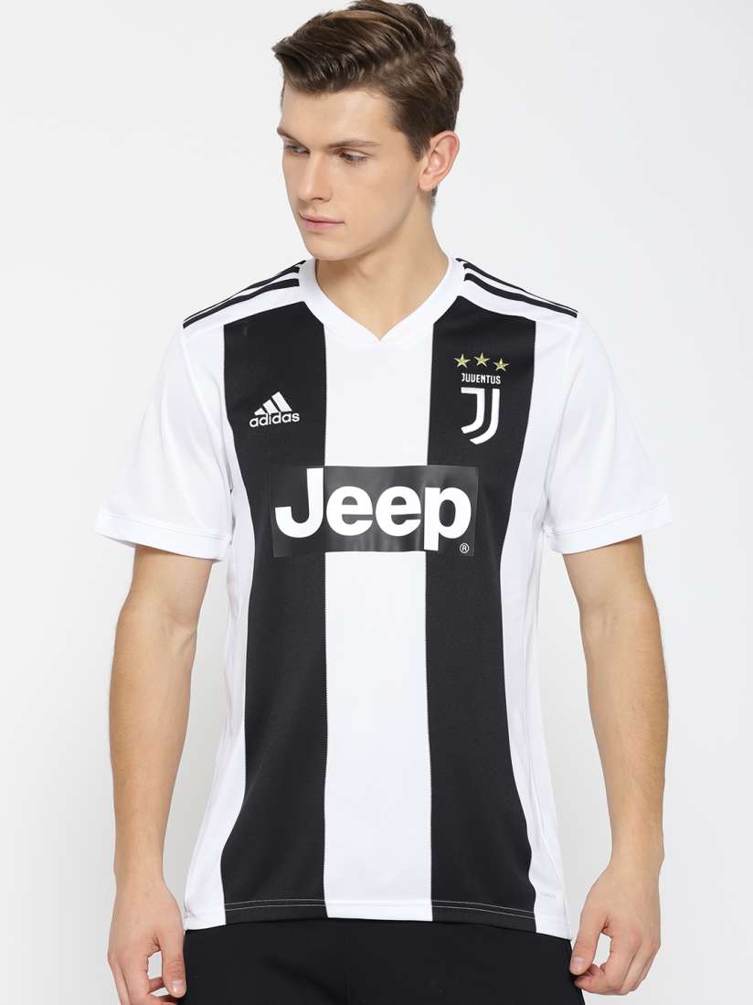 Buy ADIDAS Men White Black Striped Juventus Home Football Jersey Tshirts for Men 6972345 Myntra