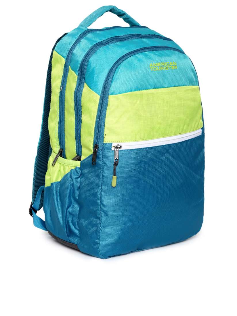 Buy AMERICAN TOURISTER Unisex Blue Green Colourblocked TRIVO Backpack Backpacks for Unisex 6974638 Myntra