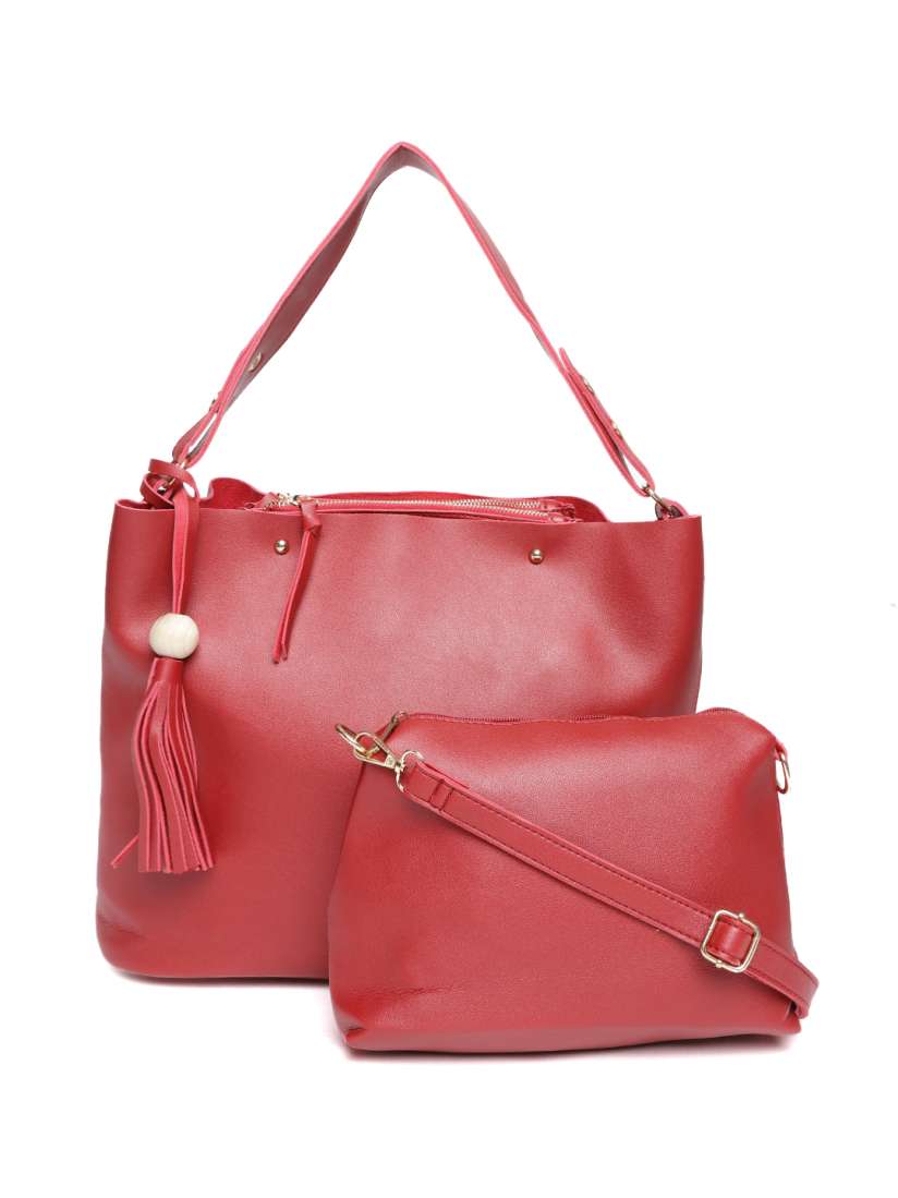 Buy Alessia74 Set of 2 Red Solid Handbags Handbags for Women 6987709 Myntra