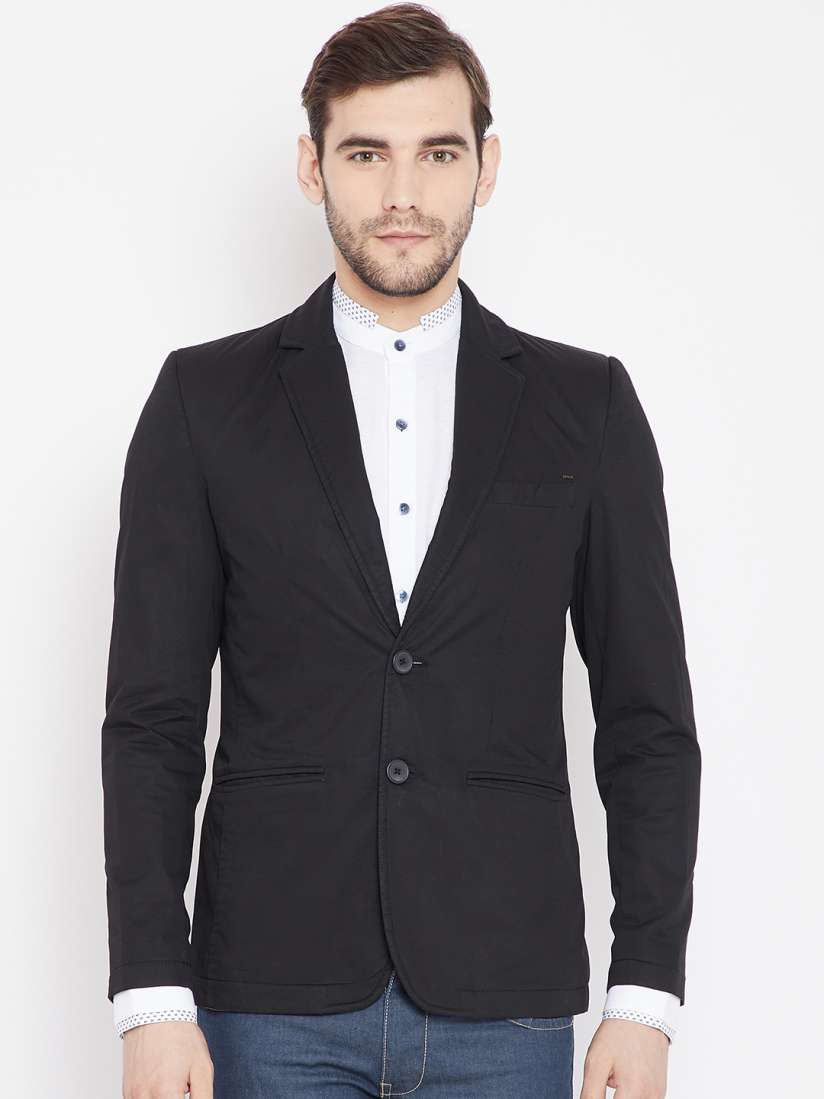 Buy SPYKAR Men Black Solid Single Breasted Casual Pure Cotton Blazer Blazers for Men 6993022 Myntra