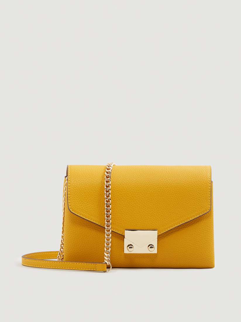 Mango mustard yellow solid sling bag deals