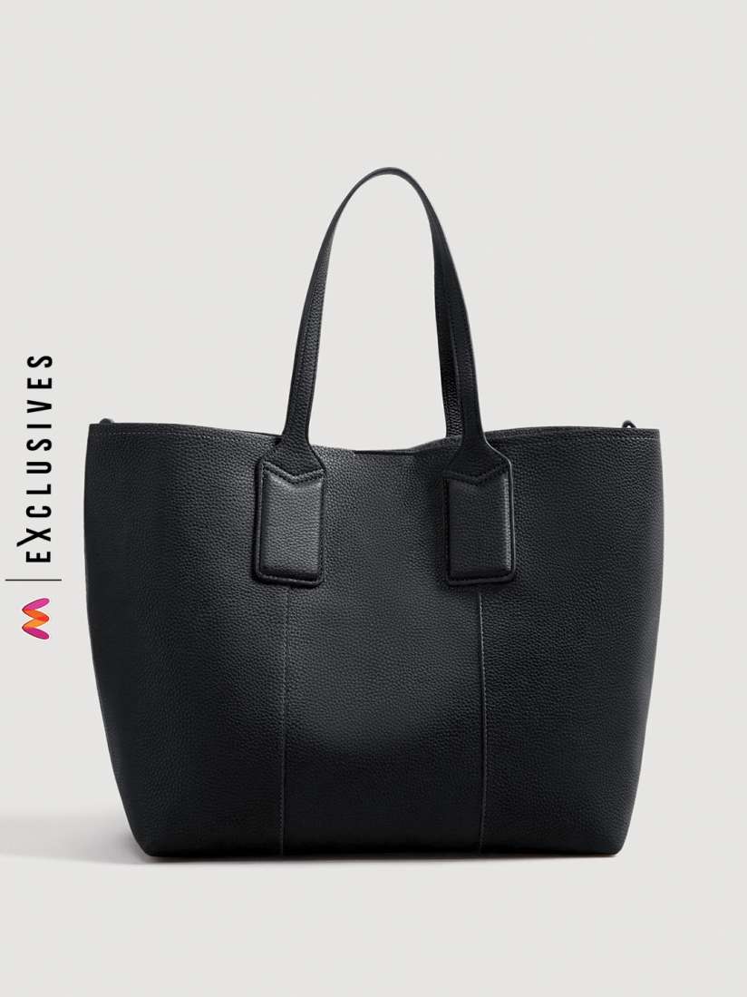 Buy MANGO Women Black Solid Handheld Bag Handbags for Women 6995215 Myntra