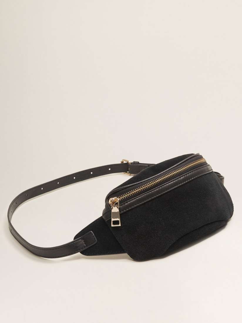 Buy MANGO Women Black Suede Fanny Pack Waist Pouch for Women 6995222 Myntra