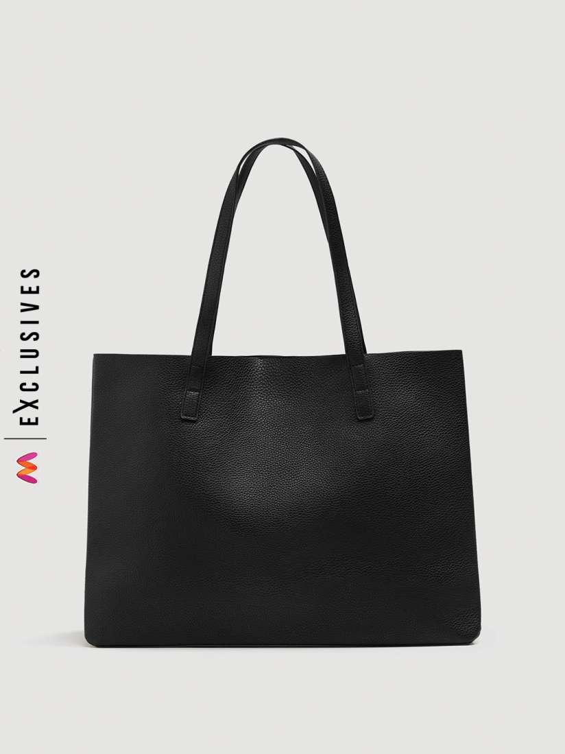Black tote bag mango on sale