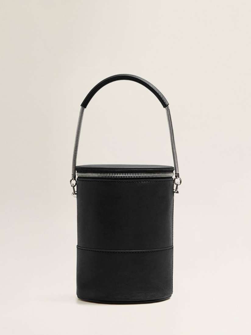 Buy MANGO Black Solid Handheld Bag With Detachable Sling Strap Handbags for Women 6995319 Myntra