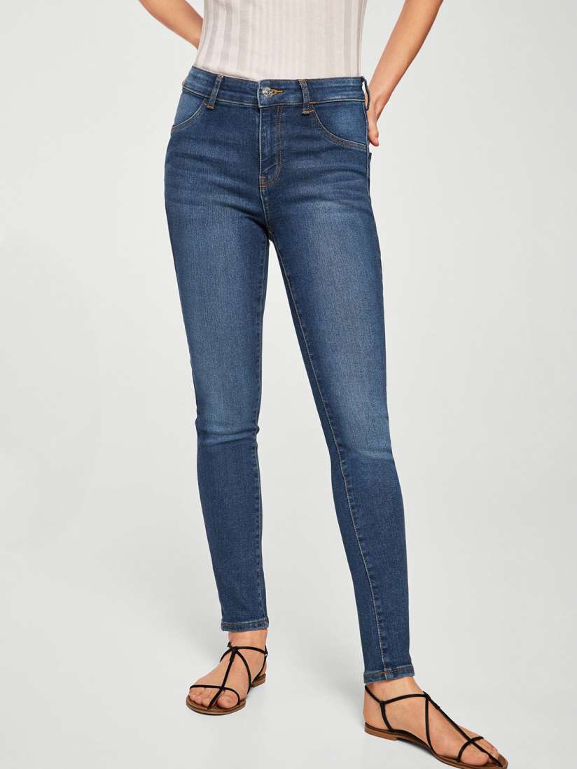 Buy MANGO Women Navy Blue Jane Skinny Fit Mid Rise Clean Look Stretchable Jeans Jeans for Women 6995369 Myntra