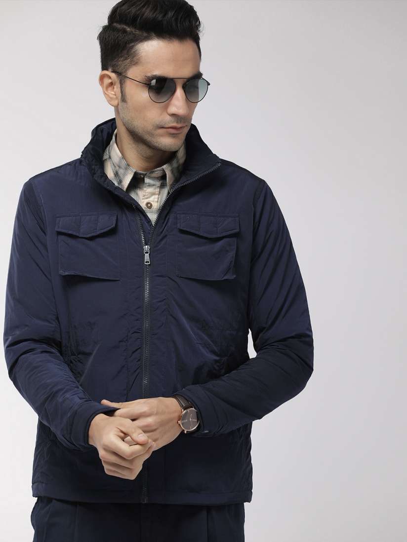 Buy Indian Terrain Men Navy Blue Solid Tailored Jacket Jackets for Men 6997807 Myntra