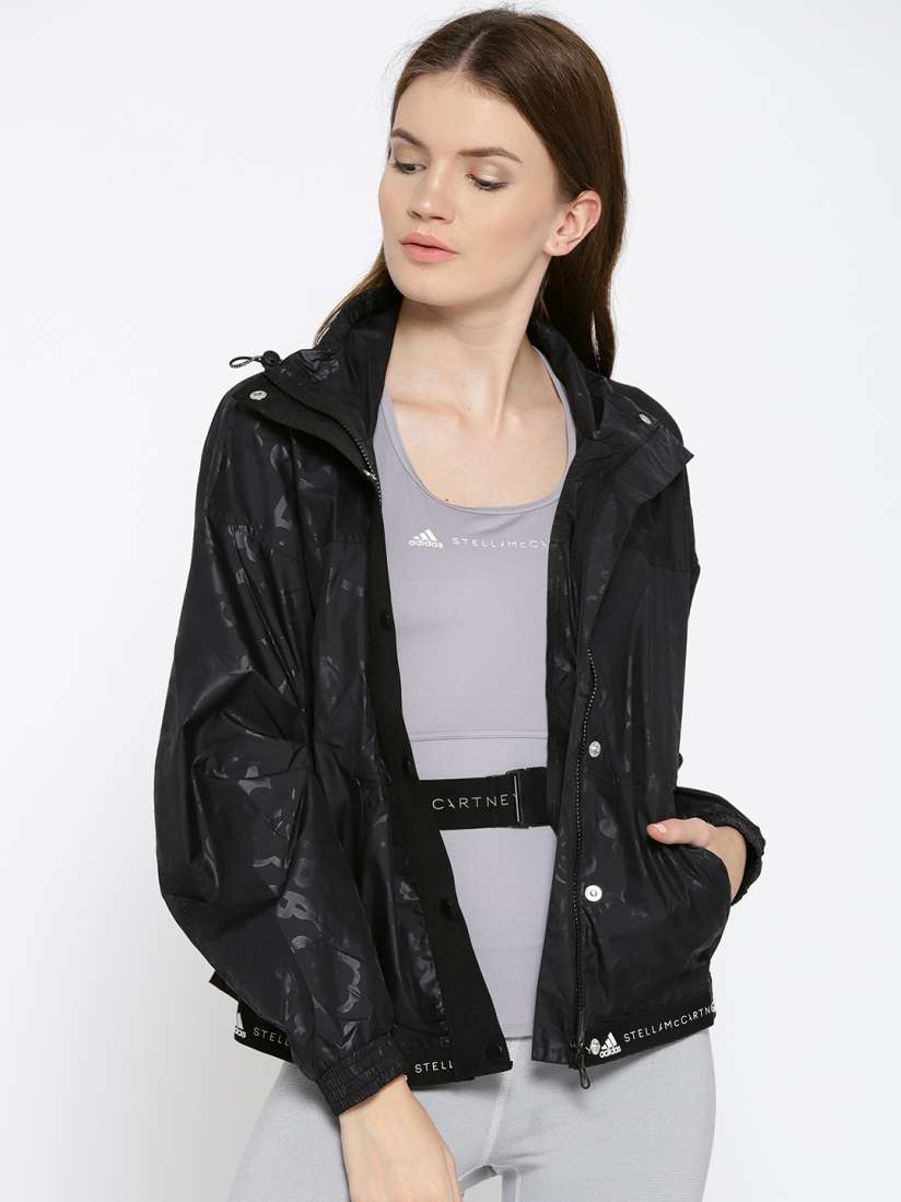 Buy Stella McCartney by ADIDAS Women Black Printed Running Wind Jacket Jackets for Women 7010795 Myntra