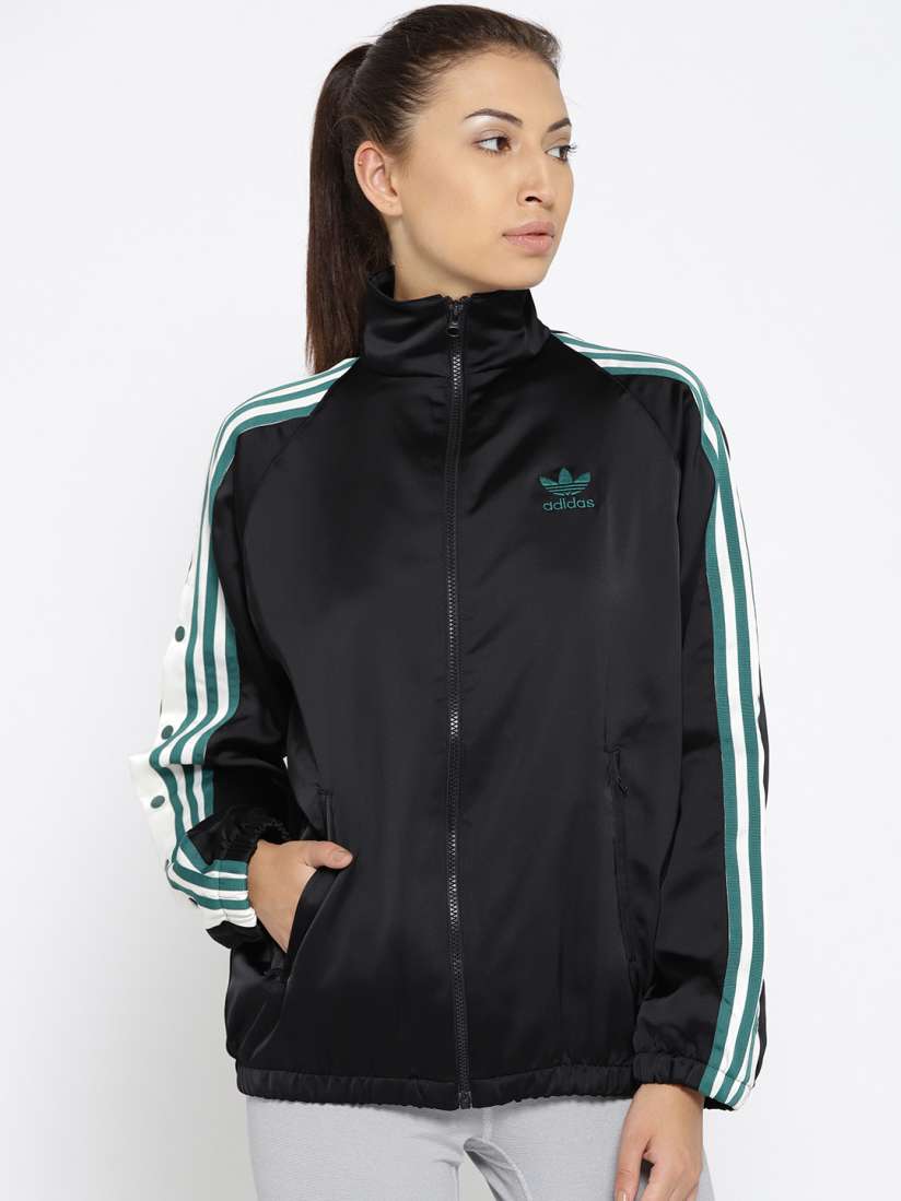 Buy ADIDAS Originals Women Black Solid Track Satin Jacket Jackets for Women 7010805 Myntra